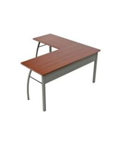 Linea Italia, Inc L-Shaped Corner Desk, 60inW, Cherry/Gray