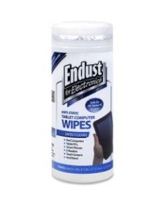 Endust Anti-Static Tablet Wipes 70ct. - For Tablet PC, Desktop Computer, Display Screen, Mobile Phone, Digital Text Reader, Handheld Device - Streak-free, Non-abrasive, Ammonia-free, Anti-static, Pre-moistened - 1 Each - White