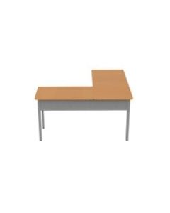 Linea Italia, Inc L-Shaped Corner Desk, 60inW, Maple/Gray