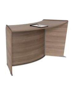 Linea Italia, Inc 63inW Curved ADA Reception Desk, Natural Walnut