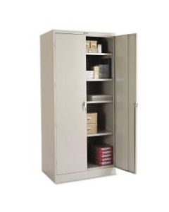 Tennsco Deluxe Steel Storage Cabinet, 4 Adjustable Shelves, 78inH x 36inW x 24inD, Light Gray