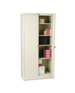 Tennsco Deluxe Steel Storage Cabinet, 4 Adjustable Shelves, 78inH x 36inW x 18inD, Putty