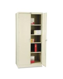 Tennsco Deluxe Steel Storage Cabinet, 4 Adjustable Shelves, 78inH x 36inW x 24inD, Putty