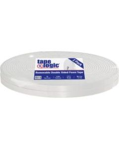 Tape Logic Removable Double-Sided Foam Tape, 1in x 36 Yd., White, Case Of 2 Rolls