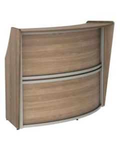 Linea Italia, Inc 70inW 1-Unit Curved Reception Desk, Natural Walnut