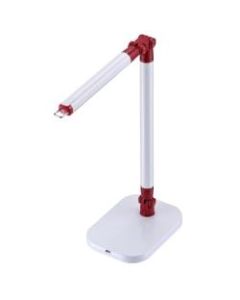BLACK+DECKER PureOptics Exalt Bar LED Clamp-On Desk Lamp, Adjustable, 19inH, Red/White