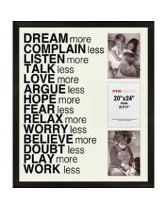 PTM Images Photo Frame, Dream More, 22inH x 1 1/4inW x 26inD, Black