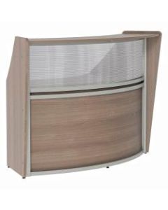 Linea Italia, Inc 70inW Curved Reception Desk, Natural Walnut