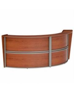 Linea Italia, Inc. 124inW Curved Modern Reception Desk, Cherry