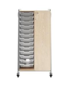 Safco Whiffle Double-Column Rolling Storage Cart With Wardrobe Bar, 60inH x 30inW x 19-3/4inD, Gray