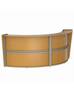 Linea Italia, Inc. 124inW Curved Modern Reception Desk, Maple