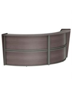 Linea Italia, Inc. 124inW Curved Modern Reception Desk, Mocha