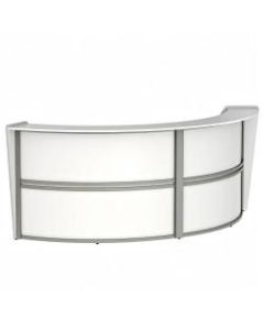 Linea Italia, Inc. 124inW Curved Modern Reception Desk, White