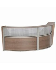 Linea Italia, Inc 2-Unit 124inW Curved Reception Desk, Natural Walnut