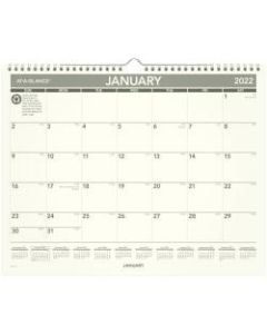 AT-A-GLANCE Monthly Wall Calendar, 15in x 12in, 100% Recycled, January To December 2022, PMG7728