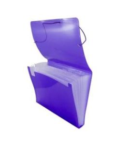 JAM Paper Letter Size Expanding File, 6in Expansion, 8-1/2in x 11in, Purple