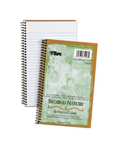 TOPS Second Nature Top-Bound Memo Book, 5in x 8in, 1 Subject, Narrow Rule, 40 Sheets 100% Recycled, White