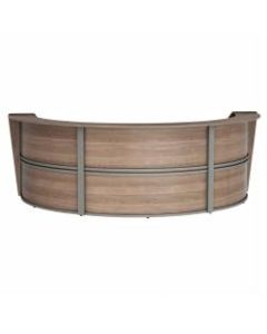 Linea Italia, Inc 143inW 3-Unit Curved Reception Desk, Natural Walnut