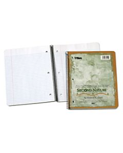TOPS Second Nature 100% Recycled Perforated Notebook, 3-Hole Punched, 8 1/2in x 11in, 1 Subject, College Ruled, 40 Sheets, White