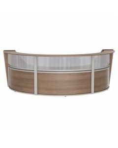 Linea Italia, Inc 3-Unit 143inW Curved Reception Desk, Natural Walnut