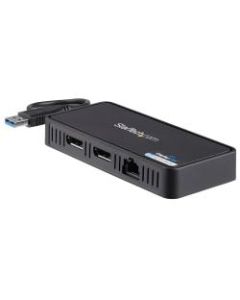 StarTech.com USB 3.0 Mini Dock - Dual Monitor USB Type-A Laptop Docking Station - DisplayPort 4K 60Hz & Gigabit Ethernet - 1ft (30cm) cable