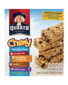 Quaker Chewy Granola Bars Variety Pack, 0.84 Oz, Box Of 8