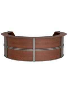 Linea Italia, Inc 142inW 4-Unit Curved Reception Desk, Cherry