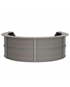 Linea Italia, Inc 142inW 4-Unit Curved Reception Desk, Ash