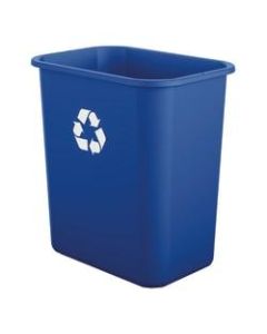 Suncast Commercial Desk-Side Rectangular Resin Recycling Bins, 7 Gallons, Blue, Pack Of 12 Bins