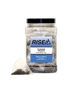 RISE NA Ginger Peach Tea, 8 Oz, Canister Of 50 Sachets