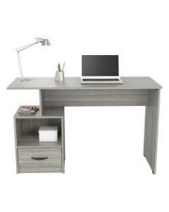 Inval Multi-Level 48inW Writing Desk, Smoke Oak