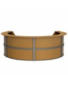 Linea Italia, Inc 142inW 4-Unit Curved Reception Desk, Maple