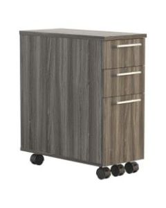 Safco Medina 10-5/8inD Vertical 2-Drawer Freestanding Skinny Pedestal File Cabinet, Walnut