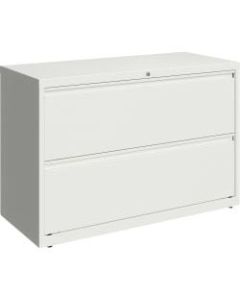 Lorell 42inW Lateral 2-Drawer File Cabinet, Metal, White