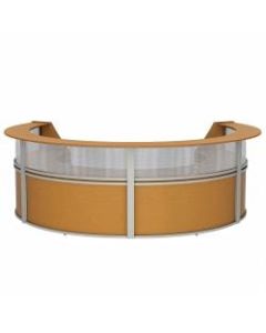 Linea Italia, Inc 4-Unit 142inW Curved Reception Desk, Maple