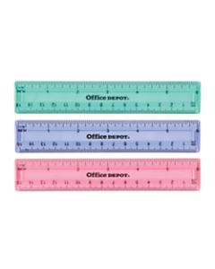 Office Depot Brand Plastic Ruler, 6in, Assorted Colors (No Color Choice)