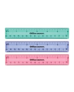 Office Depot Brand Plastic Ruler, 6in, Assorted Colors (No Color Choice)