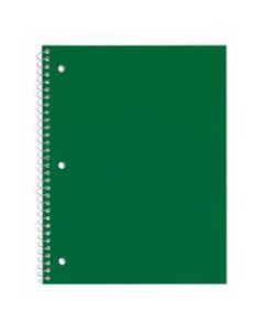 Just Basics Poly Spiral Notebook, 8 1/2in x 10 1/2in, Wide Ruled, 140 Pages (70 Sheets), Green