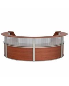 Linea Italia, Inc 4-Unit 142inW Curved Reception Desk, Cherry