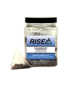RISE NA Cranberry Hibiscus Tea, 8 Oz, Canister Of 25 Sachets
