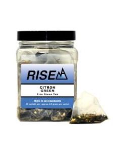 RISE NA Organic Citron Green Tea, 8 Oz, Canister Of 25 Sachets