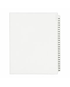 Avery 20% Recycled Preprinted Laminated Gold-Reinforced Tab Dividers, 8 1/2in x 11in, White Dividers/White Tabs, 126-150, Pack Of 25