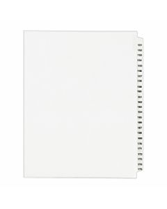 Avery 20% Recycled Preprinted Laminated Gold-Reinforced Tab Dividers, 8 1/2in x 11in, White Dividers/White Tabs, 151-175, Pack Of 25