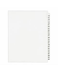 Avery Preprinted Laminated Gold-Reinforced Tab Dividers, 8 1/2in x 11in, White Dividers/White Tabs, 176-200, Pack Of 25