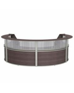 Linea Italia, Inc 4-Unit 142inW Curved Reception Desk, Mocha