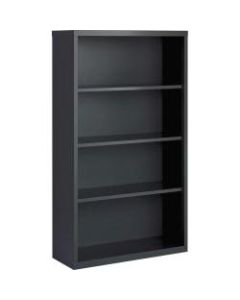 Lorell Fortress Series Steel Bookcase, 4-Shelf, Charcoal