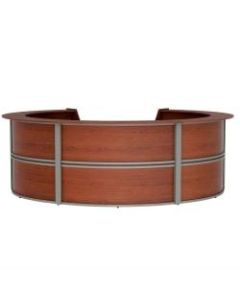 Linea Italia, Inc. 142inW Curved Modern Reception Desk, Cherry