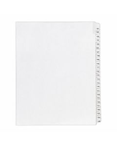 Avery Preprinted Laminated Gold-Reinforced Tab Dividers, 8 1/2in x 11in, White Dividers/White Tabs, 101-125, Pack Of 25 Tabs