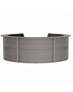 Linea Italia, Inc. 142inW Curved Modern Reception Desk, Ash