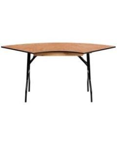 Flash Furniture Serpentine Folding Banquet Table, 30-1/4inH x 30inW x 48inD, Natural/Black